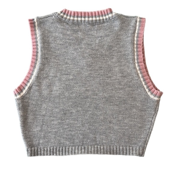 Shein Argyle Sleeveless Cropped Sweater Vest Top‎ - Picture 2 of 6